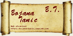 Bojana Tanić vizit kartica